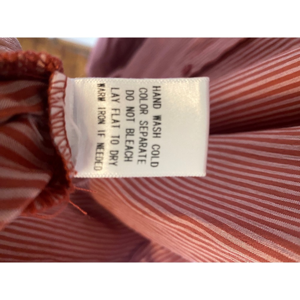 Gilli Calla Shirt Dress 2X Dark Pink Striped Ruffle Sleeve Button Front New - Picture 12 of 14